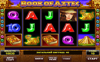 The Book of Aztec слот гра в українському онлайн казино Pin-up